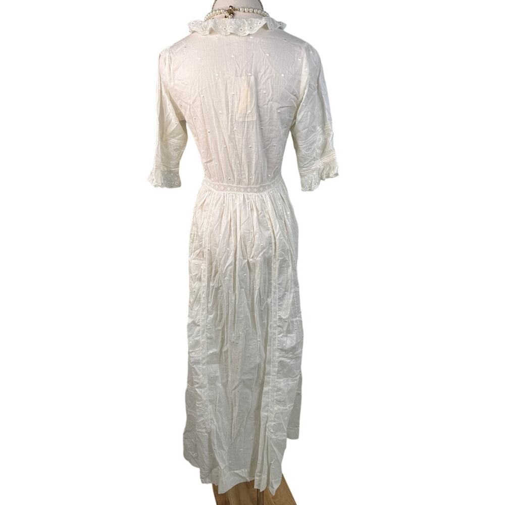 DOEN Rosabella Embroidered Midi Dress bow lace salt white size XS - Picture 10 of 16